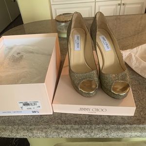 Jimmy Choo sling back open toe shoes
